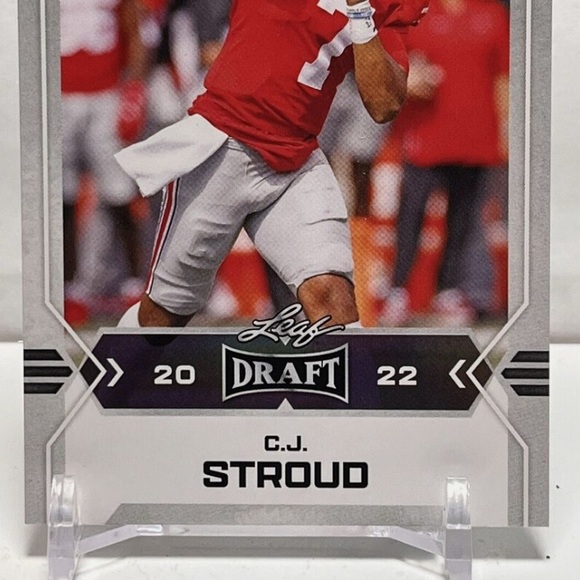 2022 Leaf Draft C.J. Stroud RC Rookie Card Houston Texans Ohio State Buckeyes - Picture 3 of 5
